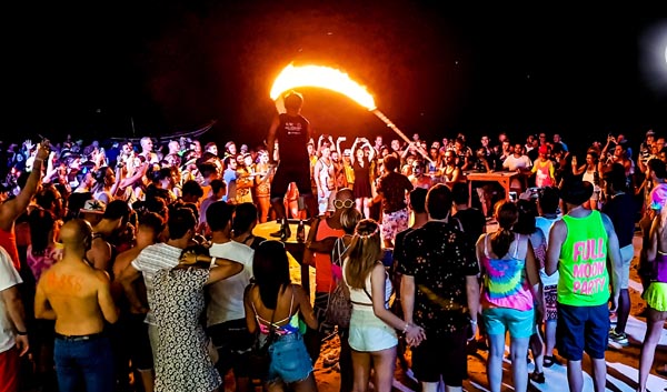 The fire jump rope is a Full Moon Party tradition